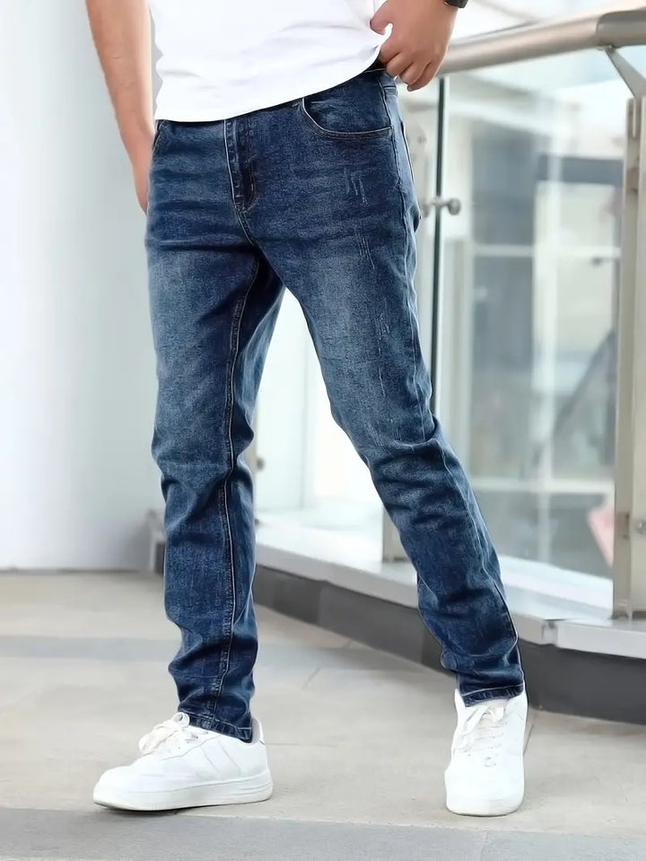 Denim Jeans with Faded Wash for Men