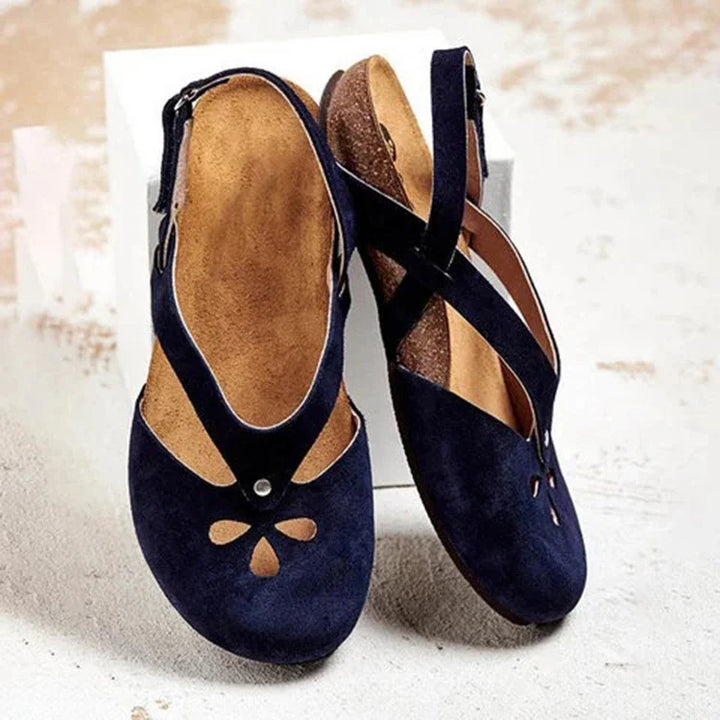 Women’s Flat Sandals with Cut-Out Design