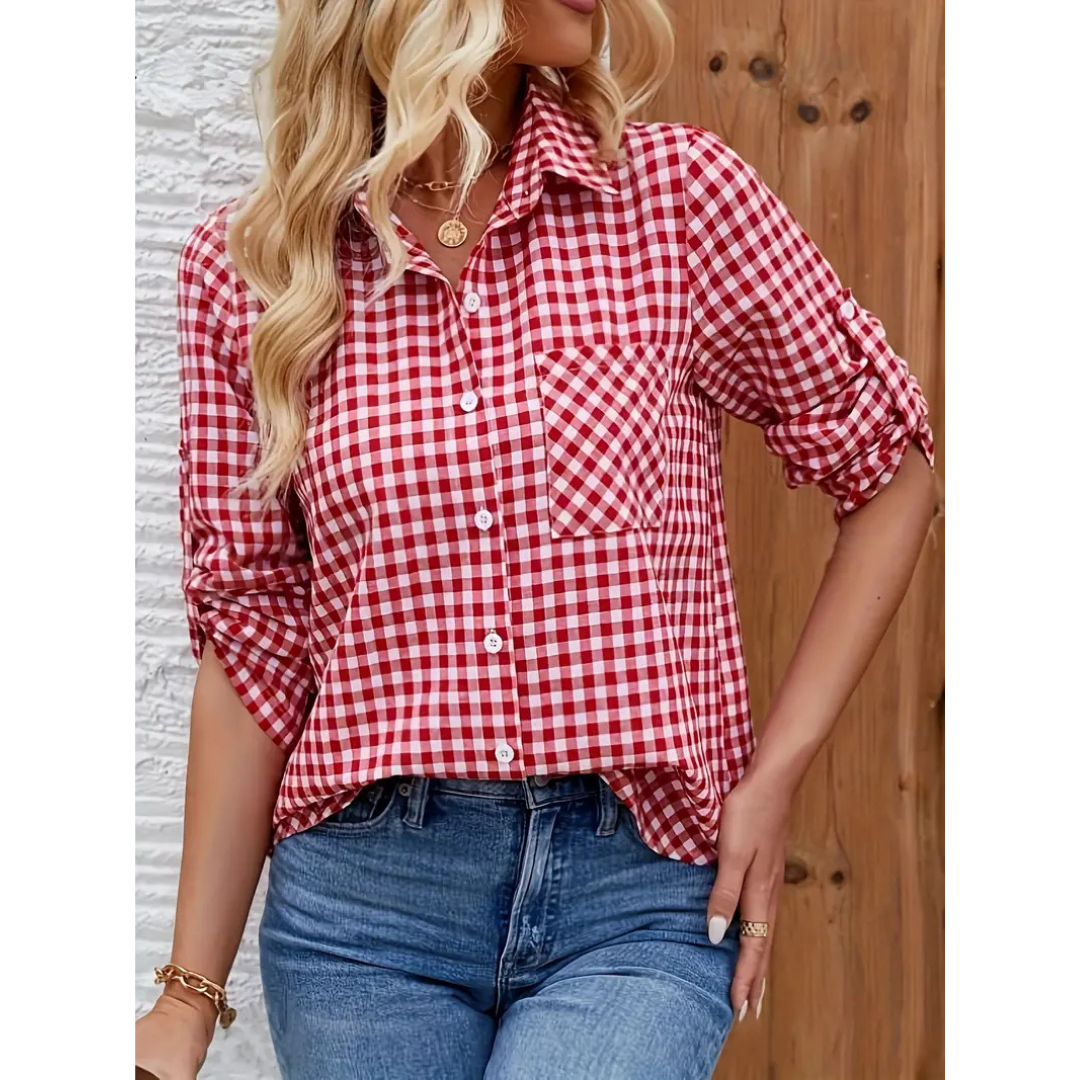 Women’s Gingham Button-Down Shirt