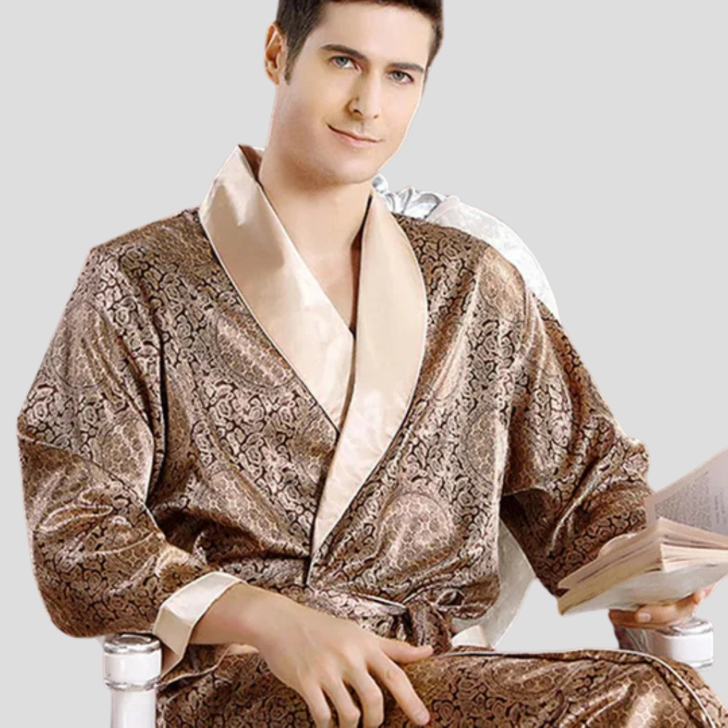 Men’s Kimono Satin Bathrobe