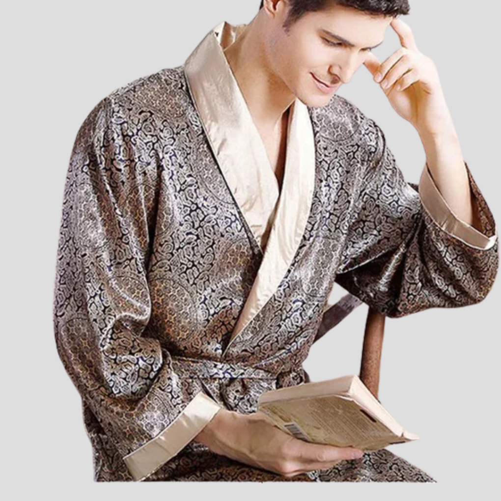 Men’s Kimono Satin Bathrobe