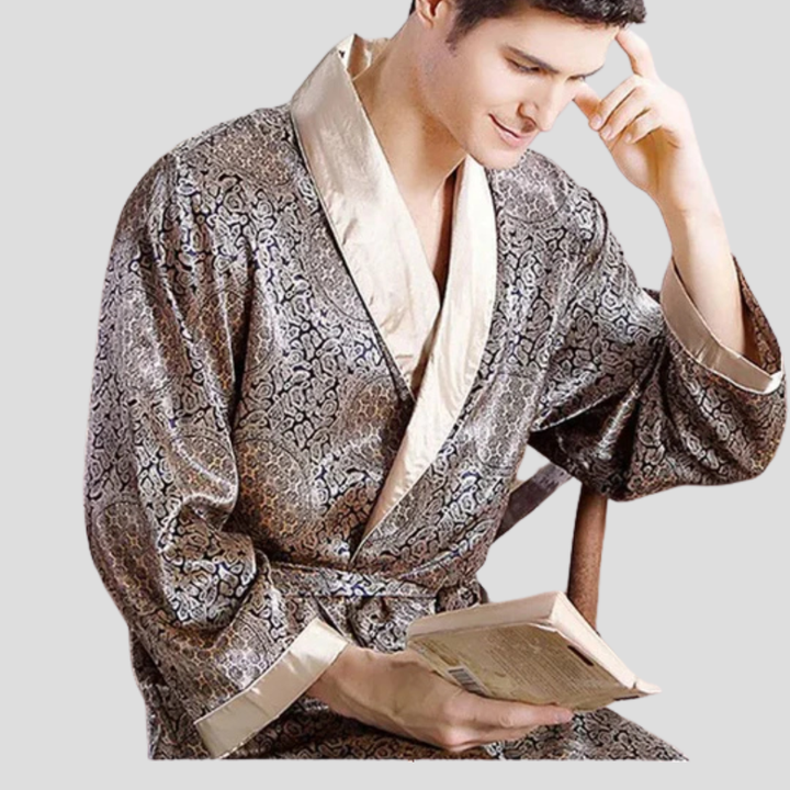 Men’s Kimono Satin Bathrobe
