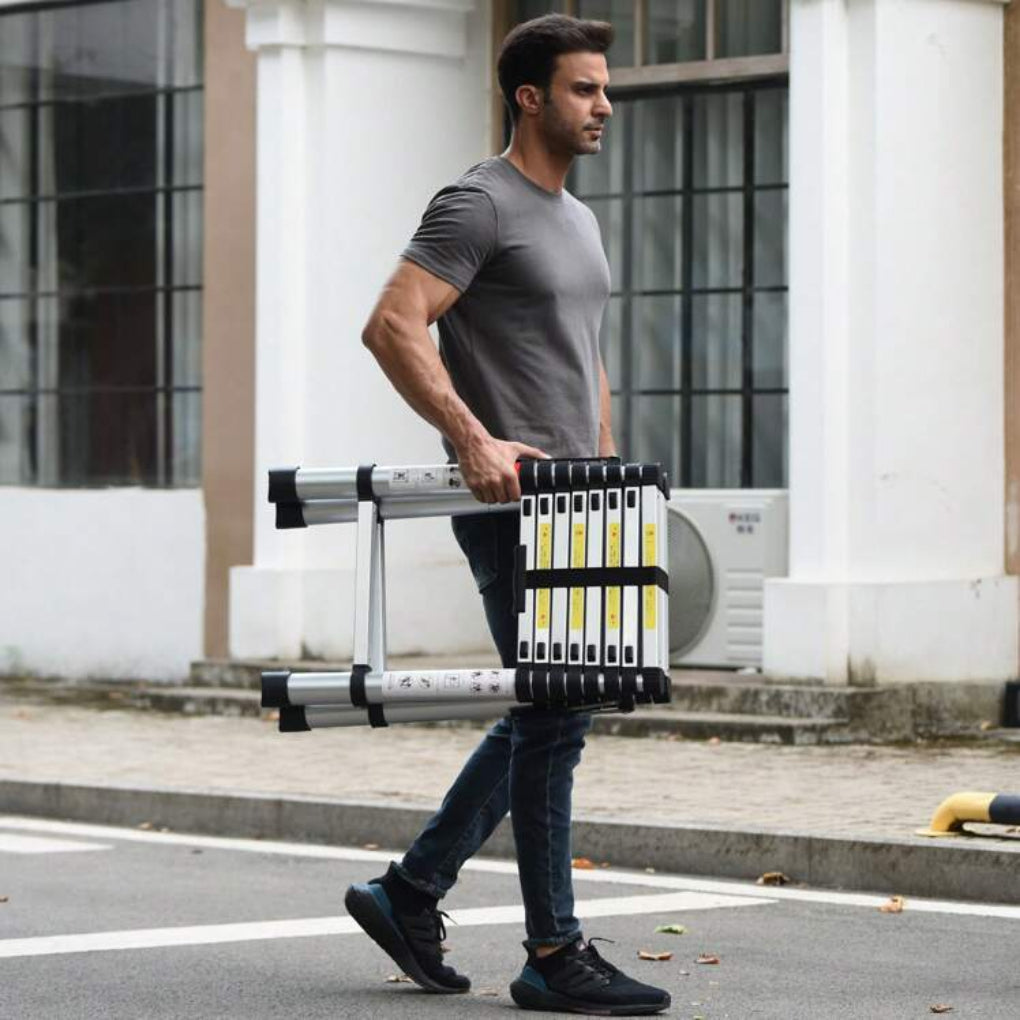 6FT+7FT Aluminum Telescopic Ladder – Safe, Portable, and Adjustable