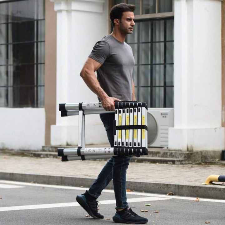 6FT+7FT Aluminum Telescopic Ladder – Safe, Portable, and Adjustable