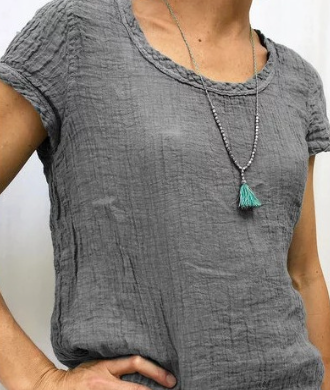 Women’s Textured T-shirt with Short Sleeves for Summer
