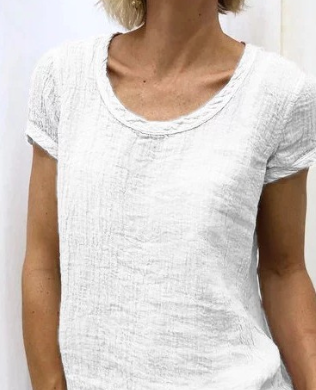 Women’s Textured T-shirt with Short Sleeves for Summer