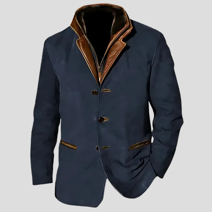 Men’s Retro Contrast Collar Jacket