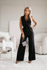 Women’s Sleeveless Jumpsuit with Lapel Collar