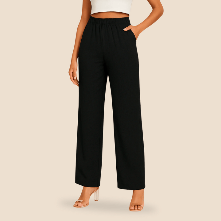 Women’s Straight-Leg Trousers with Elastic Waist