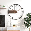 Modern Wall Clock in Steel and Walnut
