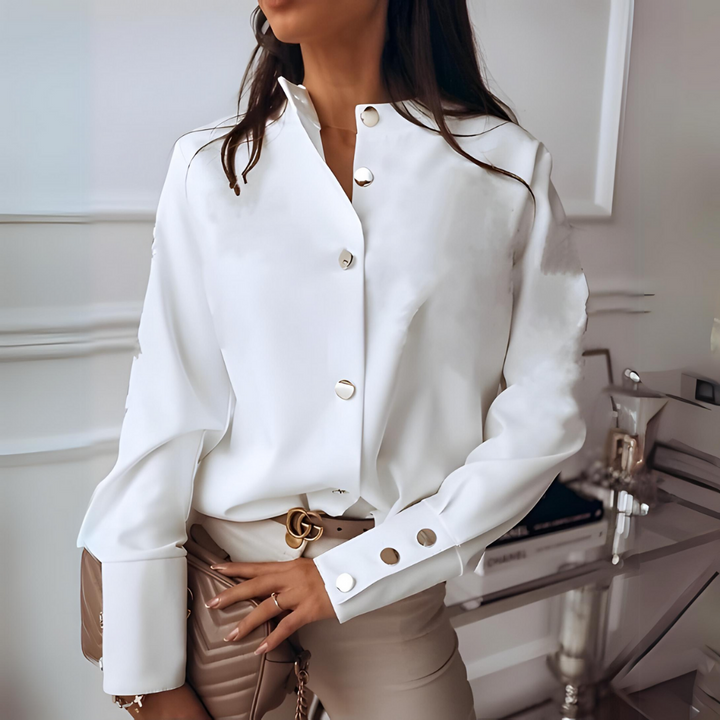 Women’s Long-Sleeved Shirt with Button Placket