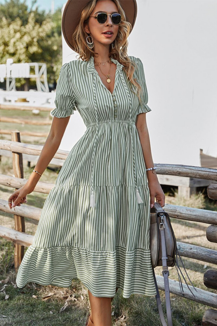 Women’s Midi-Length Striped Dress