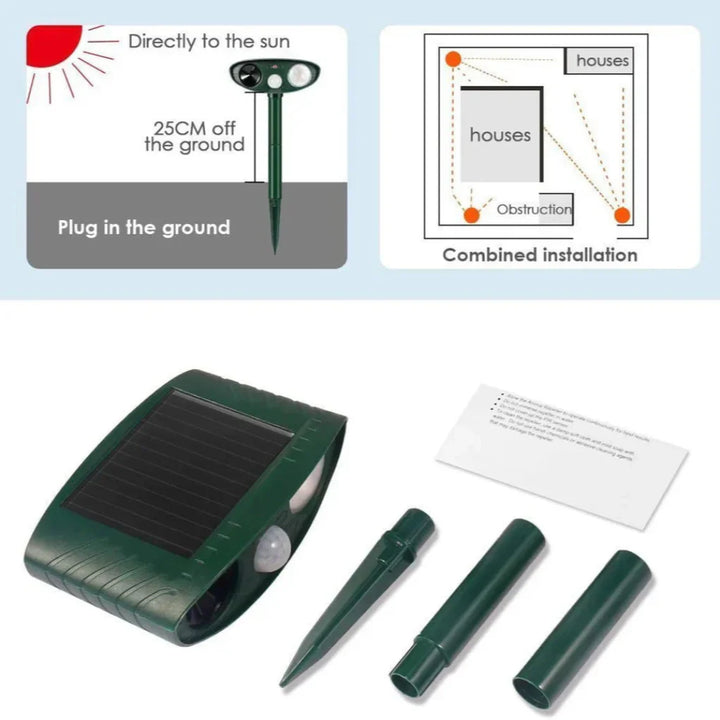 Motion-Activated Solar Ultrasonic Animal Repeller