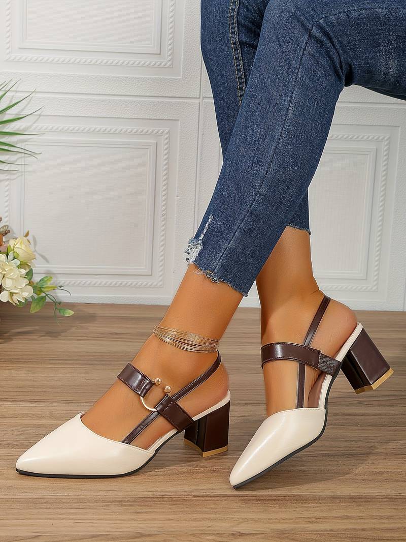 Women’s Pointed Shoes with Heels and Ankle Strap