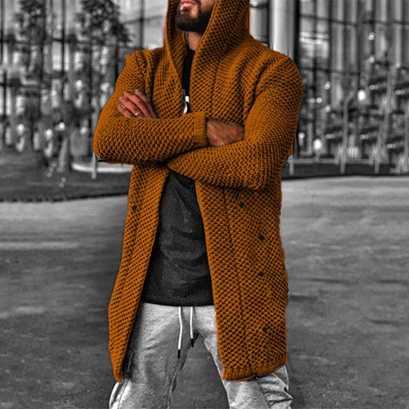 Long Hooded Cardigan for Men