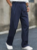 Men’s Straight-Cut Trousers with Pockets for Summer