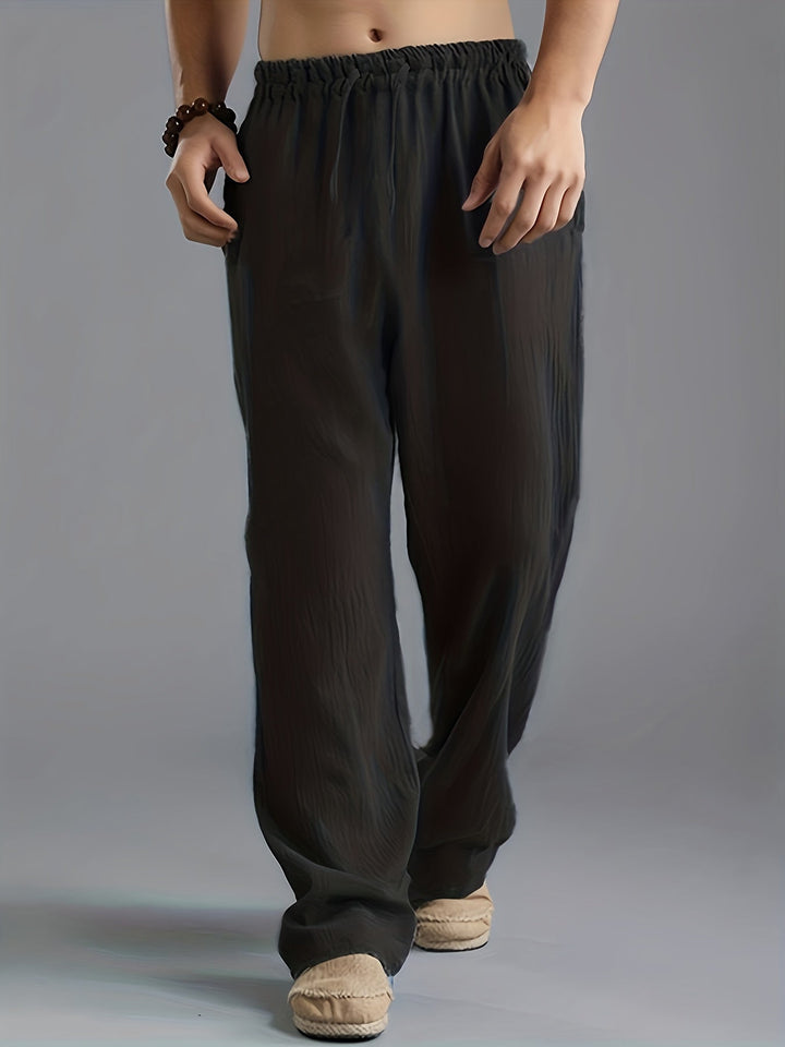 Men’s Plain Pants with Garterized Waist