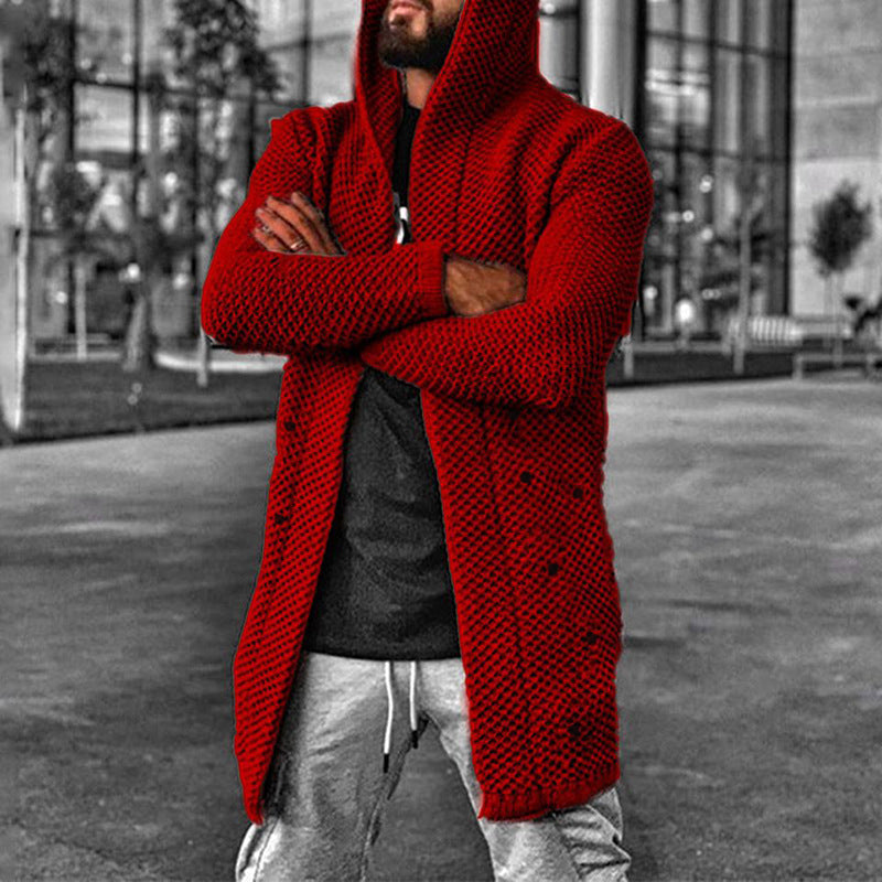 Long Hooded Cardigan for Men