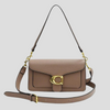 Classic Structured Shoulder Bag with Gold Tone Buckle
