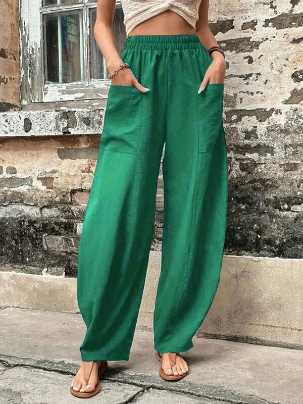 Women’s Wide-Leg Pants with Pockets for Summer