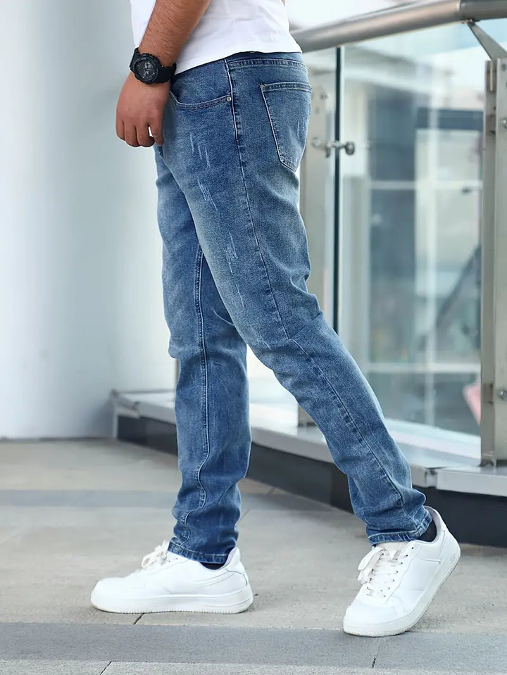 Denim Jeans with Faded Wash for Men