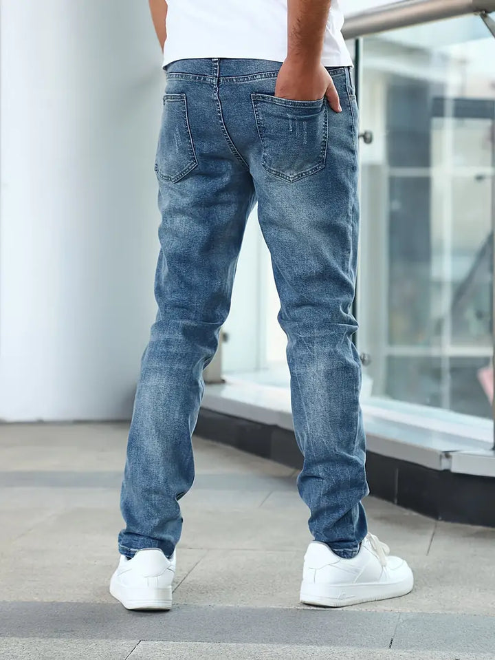 Denim Jeans with Faded Wash for Men