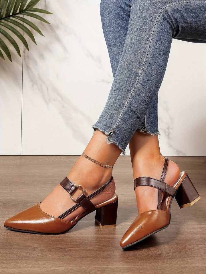 Women’s Pointed Shoes with Heels and Ankle Strap