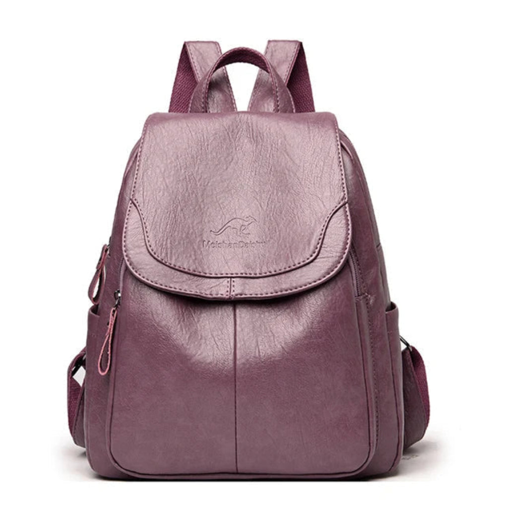 Anti-theft Leather Backpack for Stylish Women