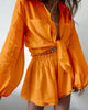 Women’s Linen Set with Balloon Sleeves and Shorts