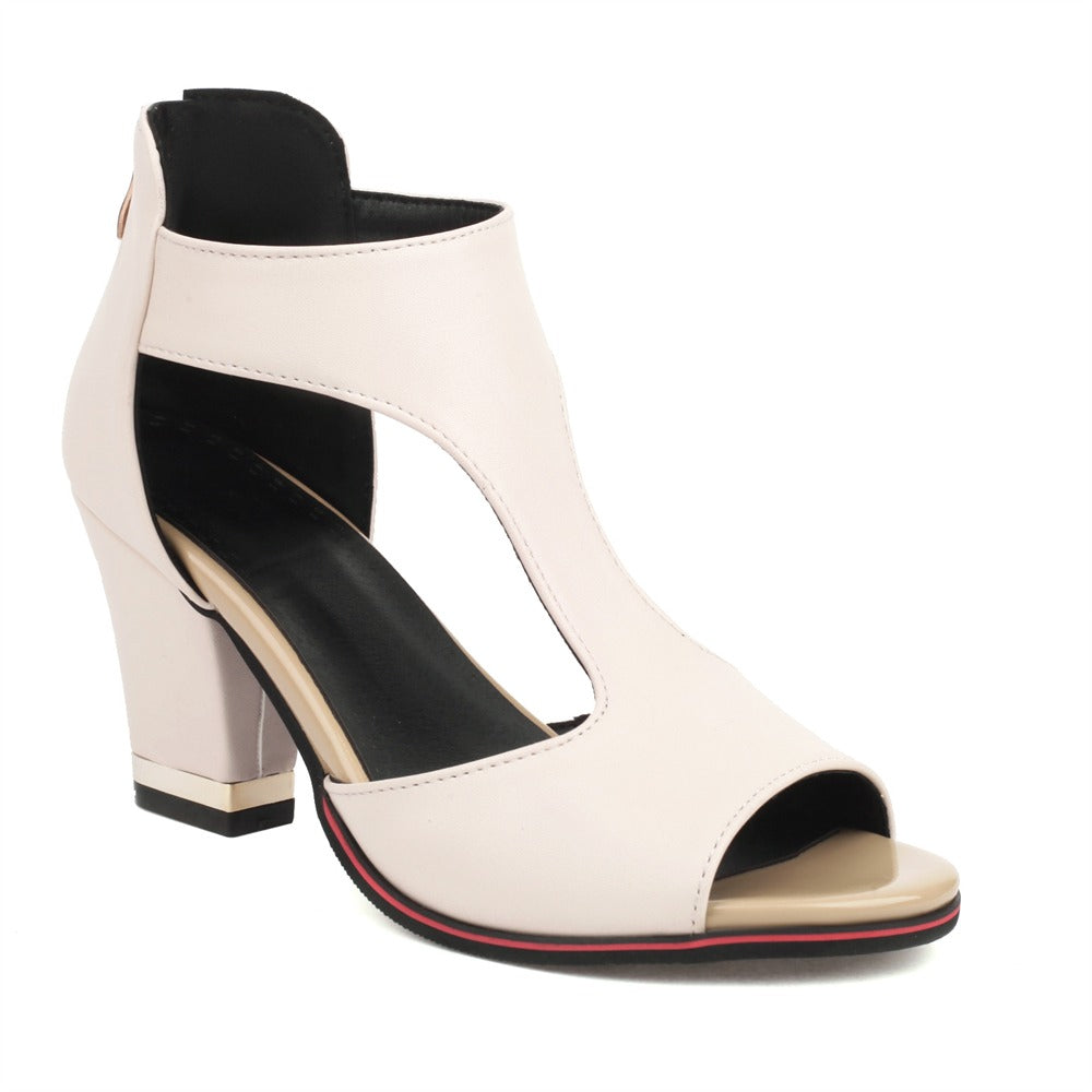 Women’s Open-Toe Sandals with Ankle Strap and Block Heel