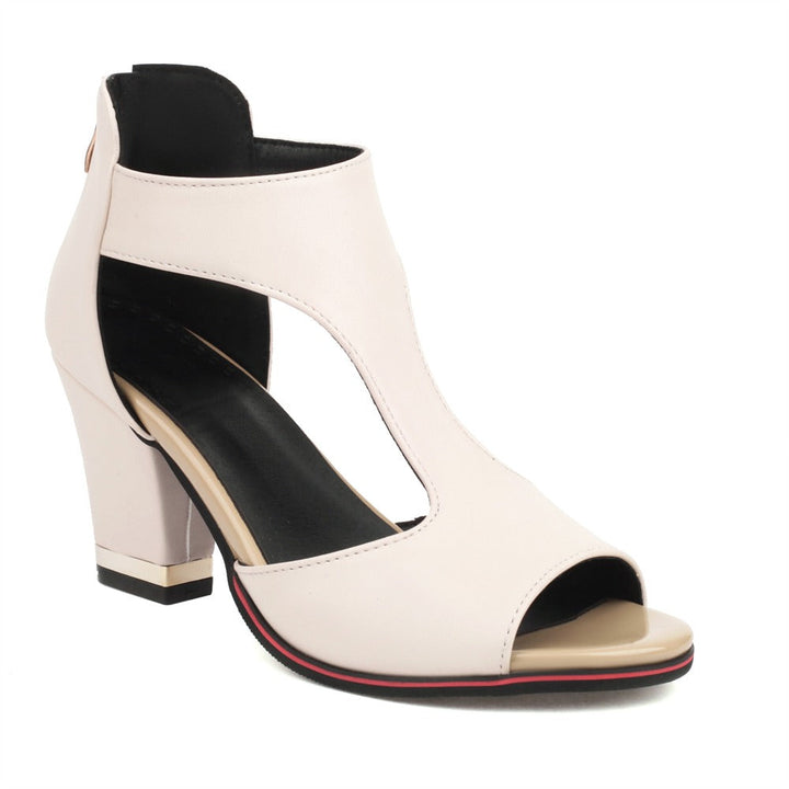 Women’s Open-Toe Sandals with Ankle Strap and Block Heel