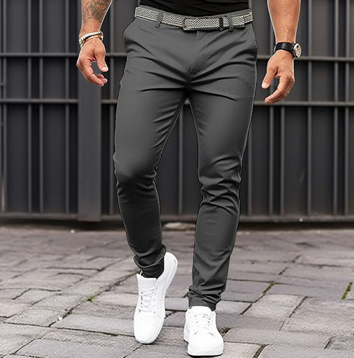 Men’s Business Trousers with Mid-Rise Waist
