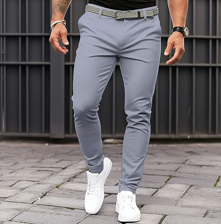 Men’s Business Trousers with Mid-Rise Waist