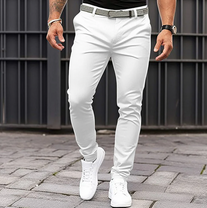 Men’s Business Trousers with Mid-Rise Waist