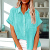 Women’s Linen Button-Down Shirt with Patch Pocket