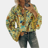Women’s Long-Sleeved Blouse with Floral Pattern