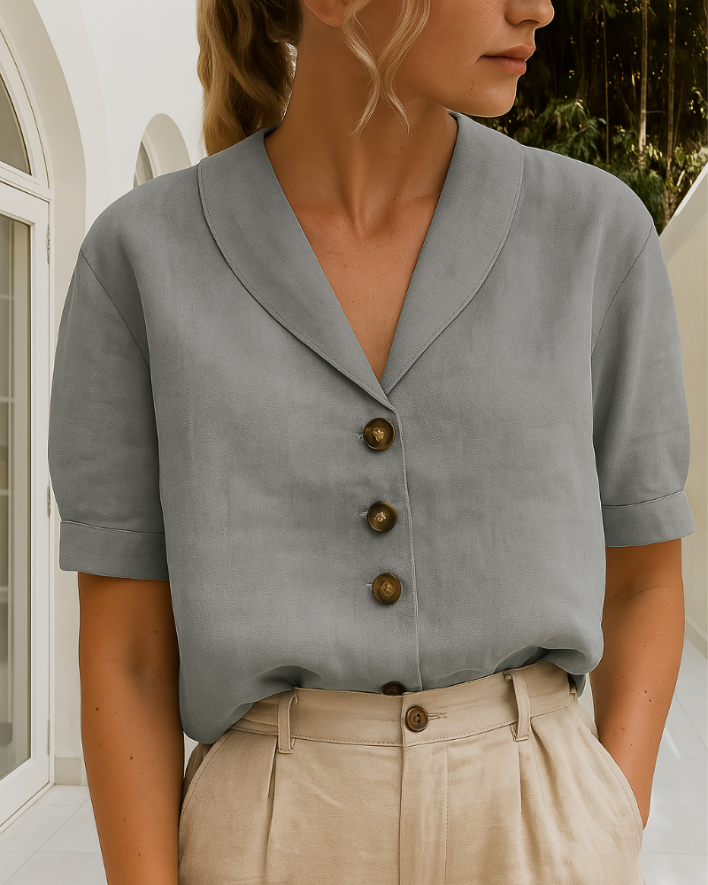 Trendy Cotton and Linen Women's T-Shirt