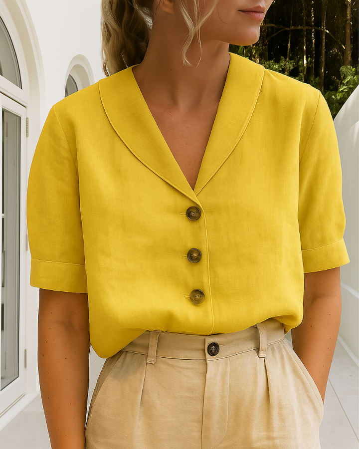 Trendy Cotton and Linen Women's T-Shirt