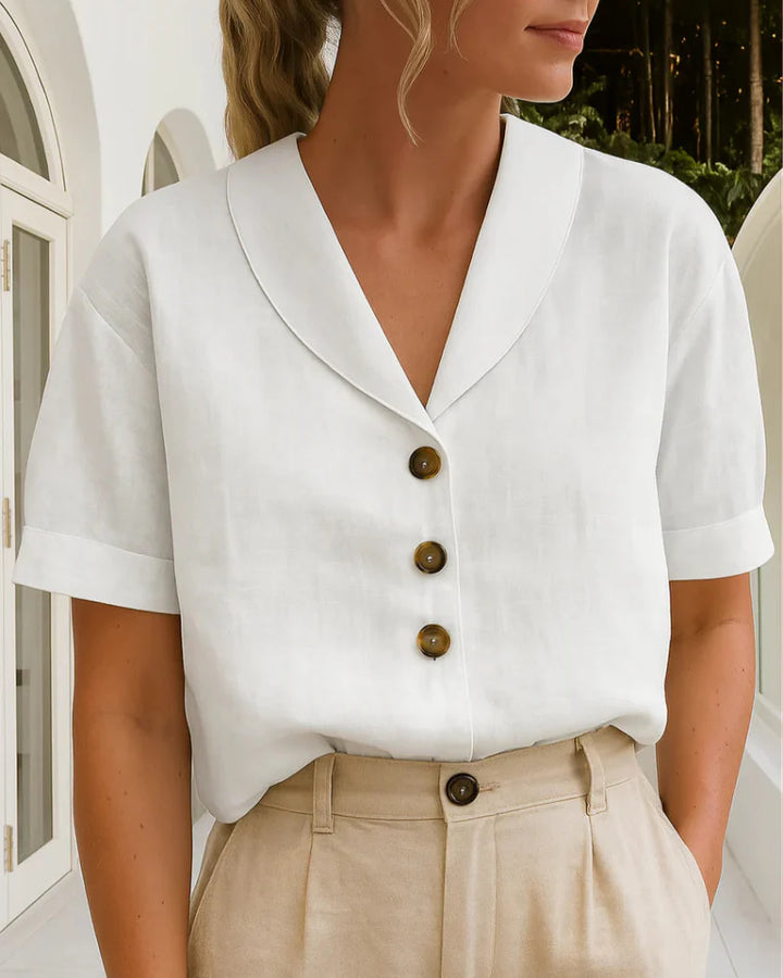 Trendy Cotton and Linen Women's T-Shirt