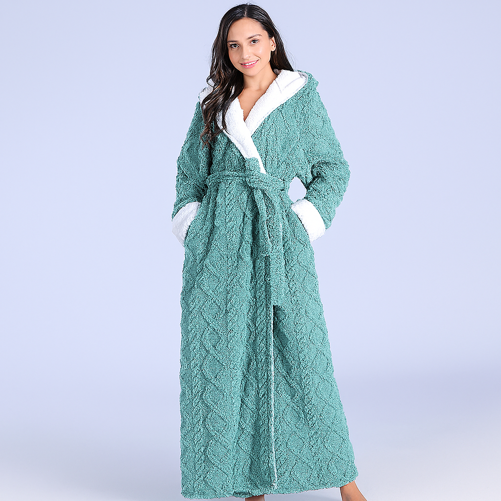 Ultimate Women’s Thick Hooded Flannel Bathrobe