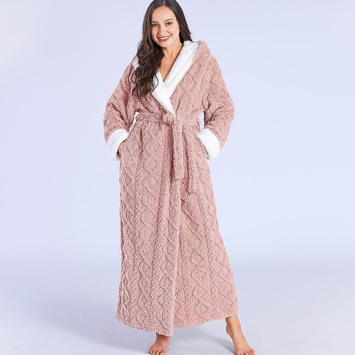 Ultimate Women’s Thick Hooded Flannel Bathrobe