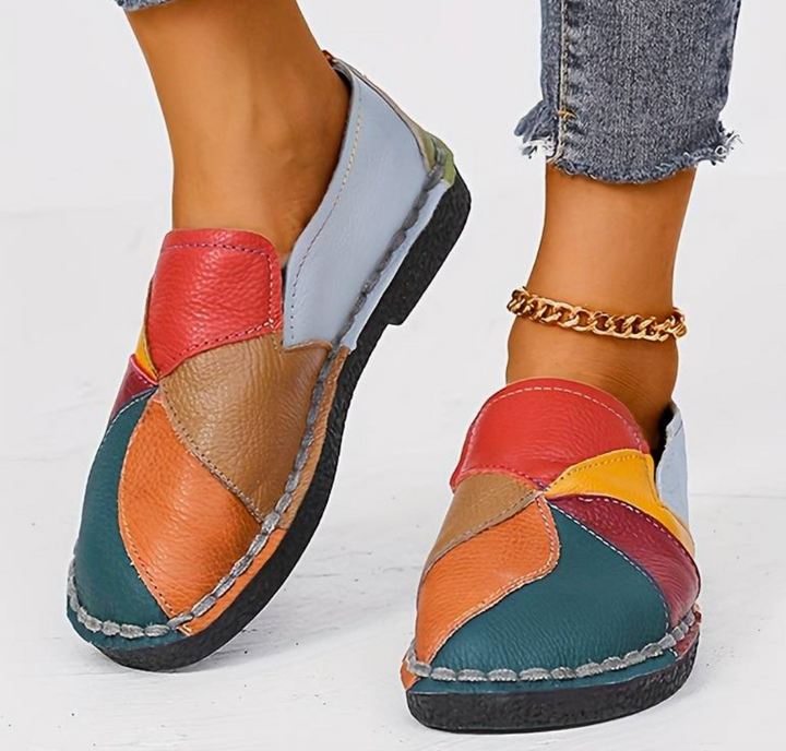 Women’s Slip-On Summer Shoes with Multicolor Patchwork Upper