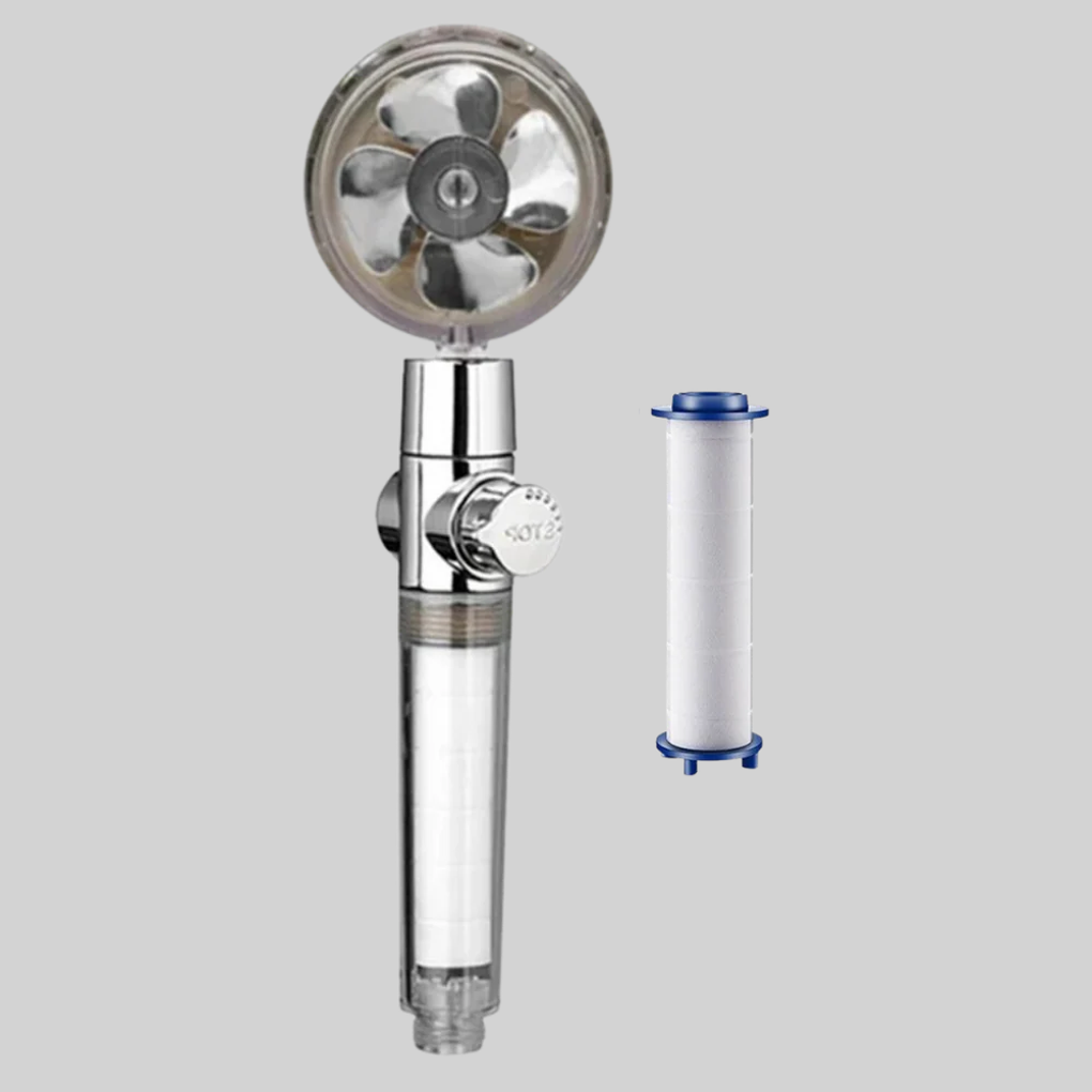 Shower Head with Rotating Propeller  High-Pressure Rain Effect