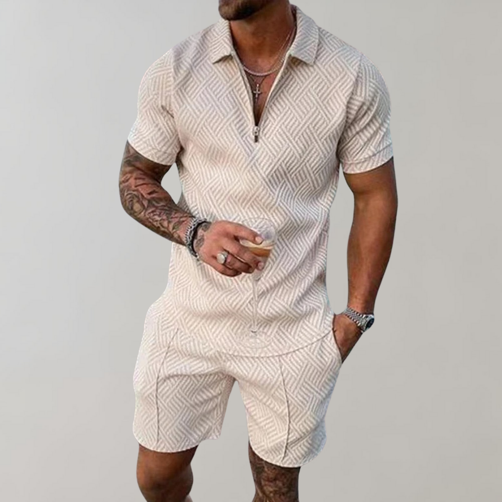 Men's Two-Piece Summer Set (Shorts + Polo Shirt)