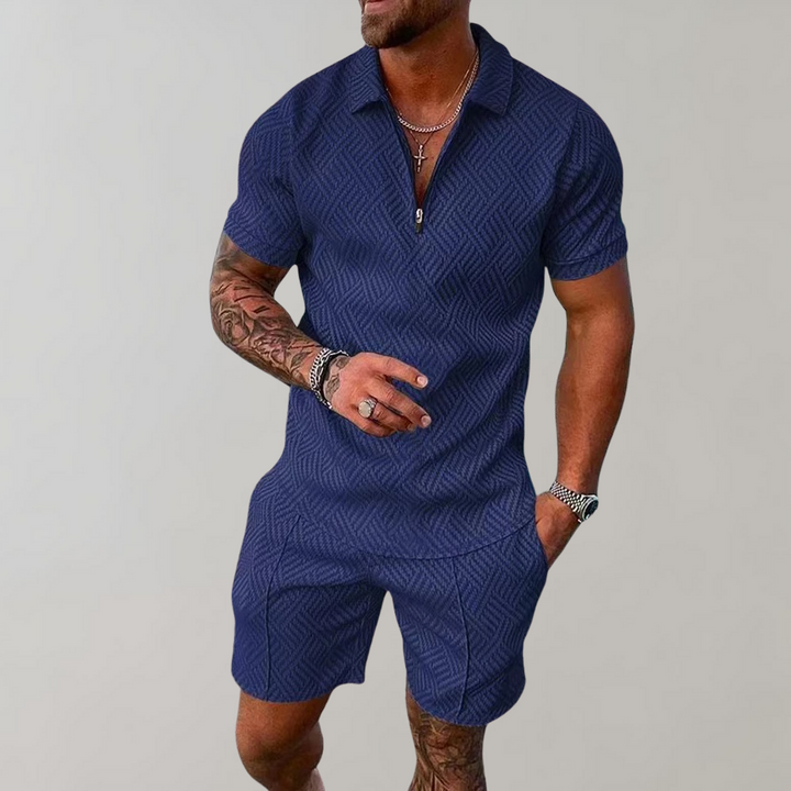Men's Two-Piece Summer Set (Shorts + Polo Shirt)