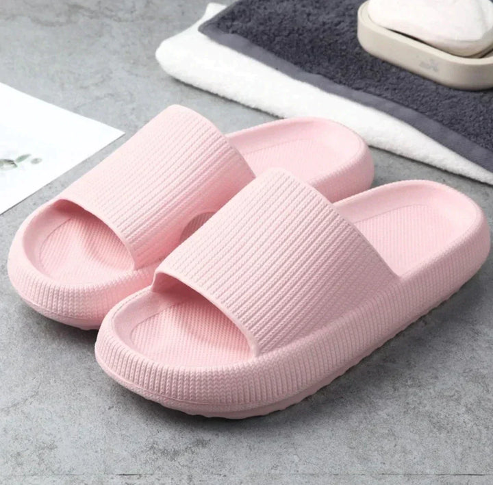 Women’s Rubber Slip-On Sandals with Textured Upper