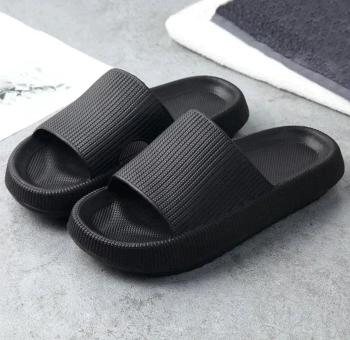Women’s Rubber Slip-On Sandals with Textured Upper