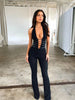 Women’s Halter Neck Flared-Leg Jumpsuit