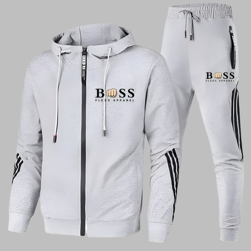 Heren Sportset - Ademend Polyester Trainingspak, Comfortabele Pasvorm-3