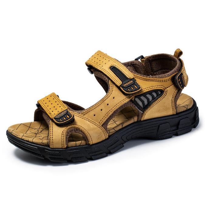 Men’s Vegan Leather Sandals with Map Print